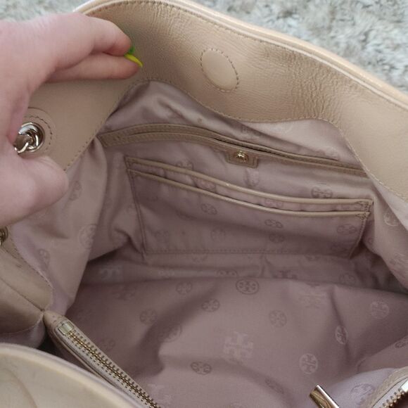 Tory Burch Marion Patent Leather Chain Strap Bag New Cream - Picture 2 of 14